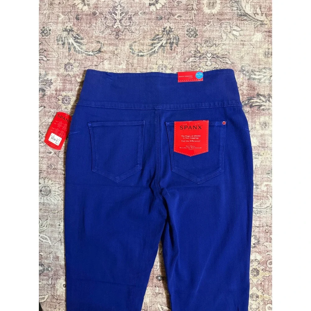Spanx Denim Leggings Blue Lapis High Waisted Skinny Jeans XL 2066 NEW - Picture 10 of 10